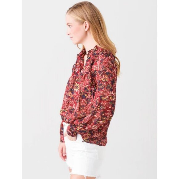 Ba&sh Gaelle Blouse Bordeaux Size 1/ US 4/ Small - Picture 2 of 11